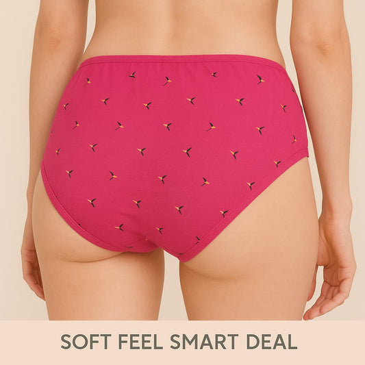 Maroon Printed panty for women girls low raise