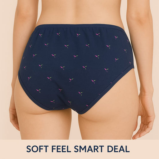 Maroon Printed panty for women girls low raise