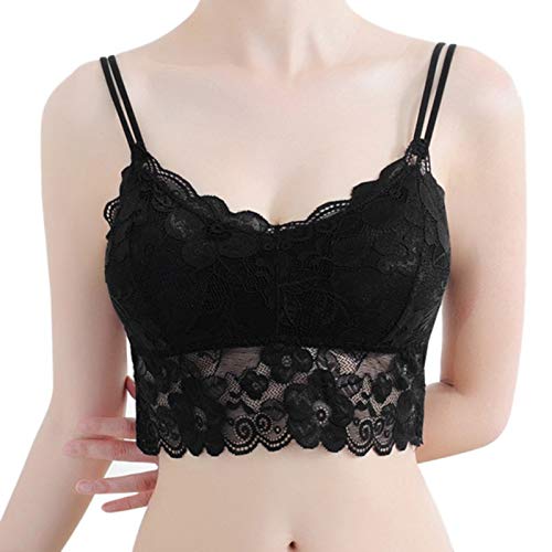 Lace bralette light removal pads wirefree free size black colour for girls