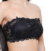 Women's Lace tube bra with removable transparent straps removal pads back closure full stretch 