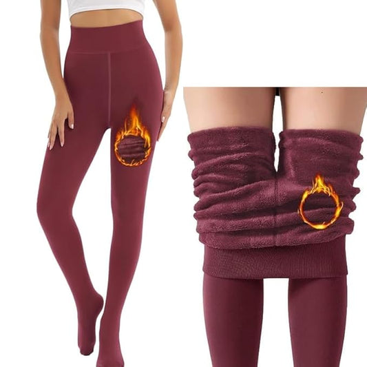 Wine colour warm pantyhose with shocks for girls and women