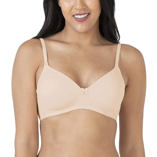 Soft padded seamless cup removable strap back closure daily use bra for girls and women