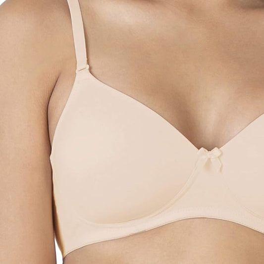 Soft padded seamless cup removable strap back closure daily use bra for girls and women