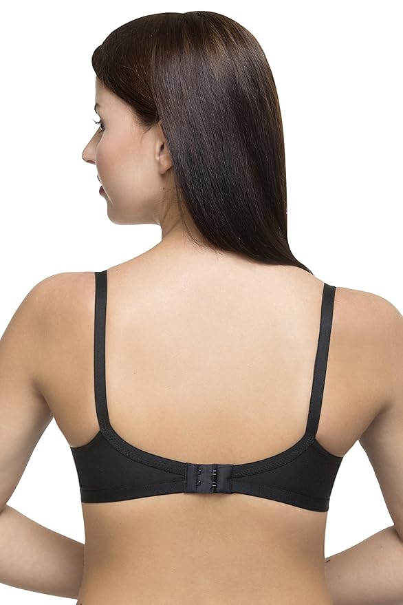 B cup Daily wear cotton fabric double cloth black bra for girls and women