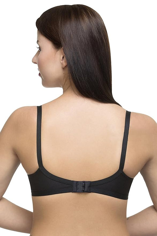 B cup Daily wear cotton fabric double cloth black bra for girls and women