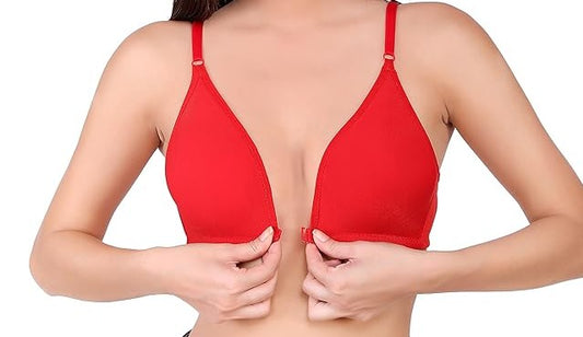 Front open non padded wirefree daily wear seamless cup bra for girls and women