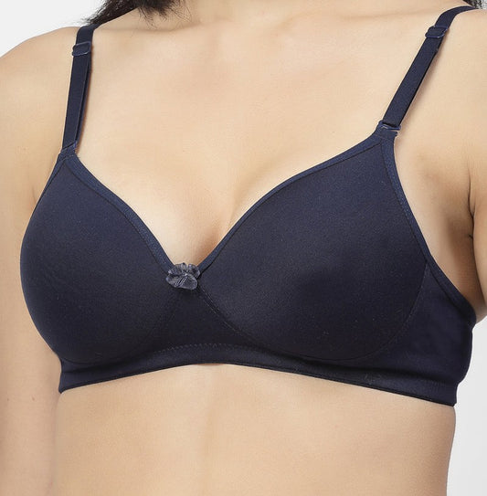 Mould cup ( padded) wirefree, seamless cup, removable strap, back closure bra for girls and women