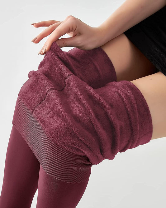 Wine colour warm pantyhose with shocks for girls and women