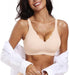 Seamless soft removable padded back closure wirefree soft lycra bra for girls and women