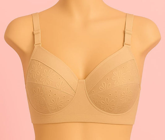 Soft & Breathable Daily Wear Comfort C-Cup Skin chicken Bra - Cotton Fabric