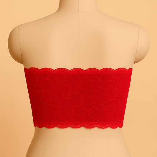 Tube bra pull on full net with transparent strap removable soft padd