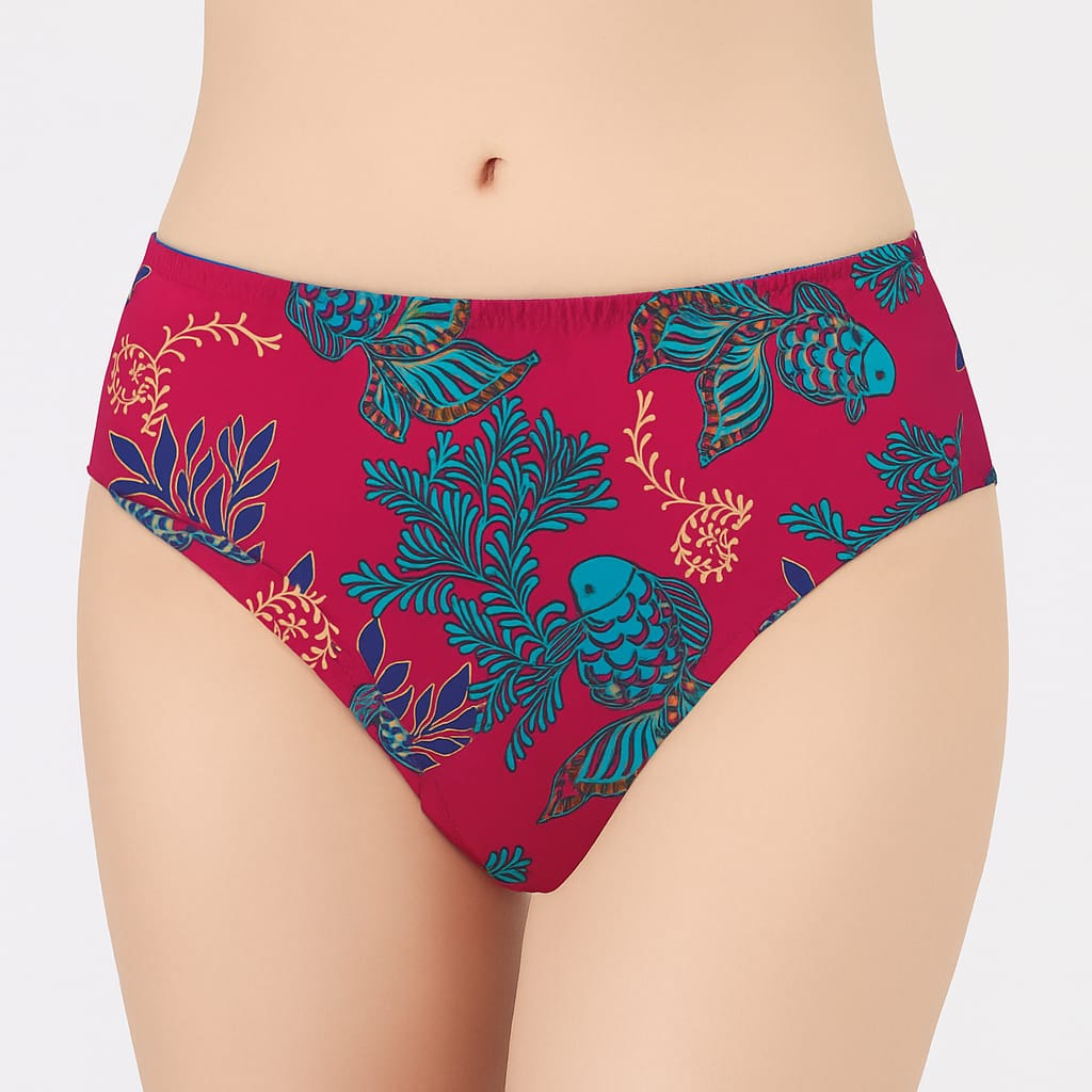 Daily use seamless printed panty hight raise S-2XL for girls and women