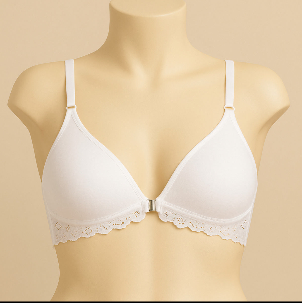Front open mould cup white bra back side net, fancy bridal bra for girls and women