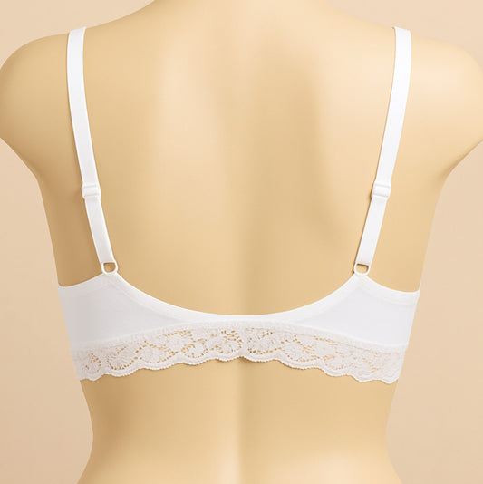 Front open mould cup white bra back side net, fancy bridal bra for girls and women