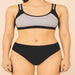 Sports lingerie with non padded wirefree daily wear pull on bra with plain panty set for girls and women