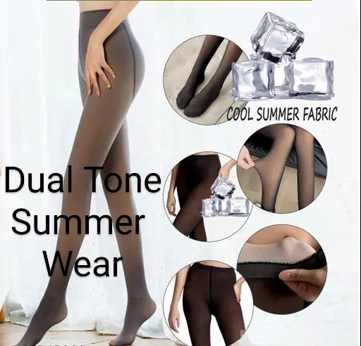 Summer wear Dual Tone Pantyhose black shade with shocks