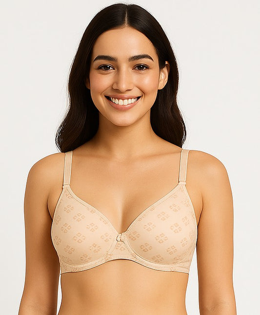 Soft padded wirefree back closure net cloth bra seamless cup daily for girls and women