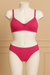 Daily wear B Cup double cloth seamless cup, back closure bra with plain panty lingerie set with jali at mid and under shoulder