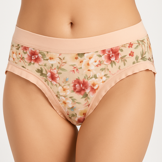 Daily use printed panty hight raise L-4XL for girls and women