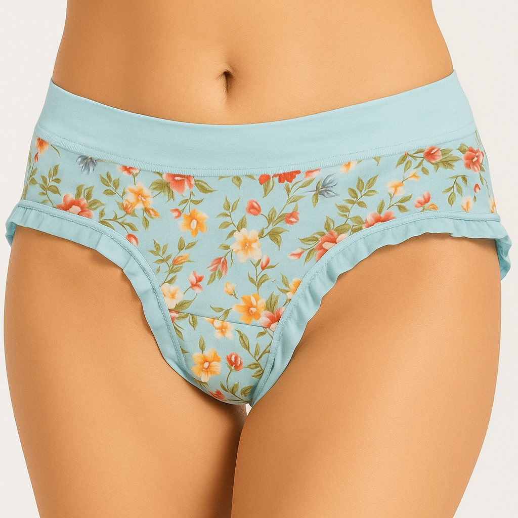 Daily use printed panty hight raise L-4XL for girls and women