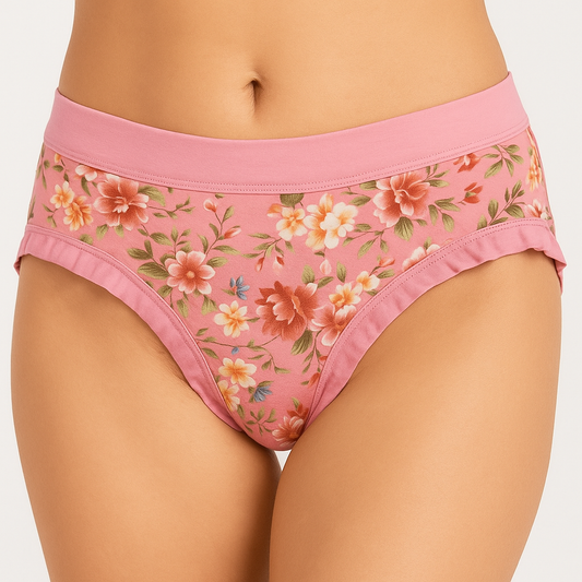 Daily use printed panty hight raise L-4XL for girls and women
