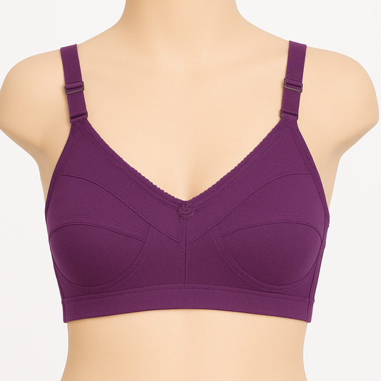 C Cup daily wear non padded wide belt wide strap non padded wirefree back closure single cloth for girls and women