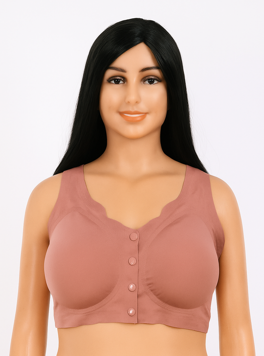Sports/yoga /gym wear bralette/blouse Seamless soft removable padded wirefree front open full stretch full comfortable for girls and women