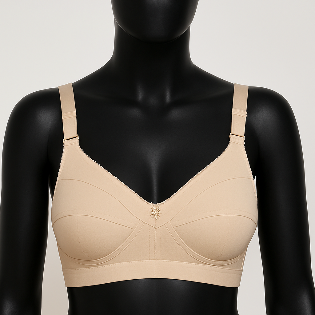 C Cup daily wear non padded wide belt wide strap non padded wirefree back closure single cloth for girls and women