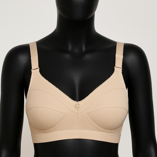 C Cup daily wear non padded wide belt wide strap non padded wirefree back closure single cloth for girls and women