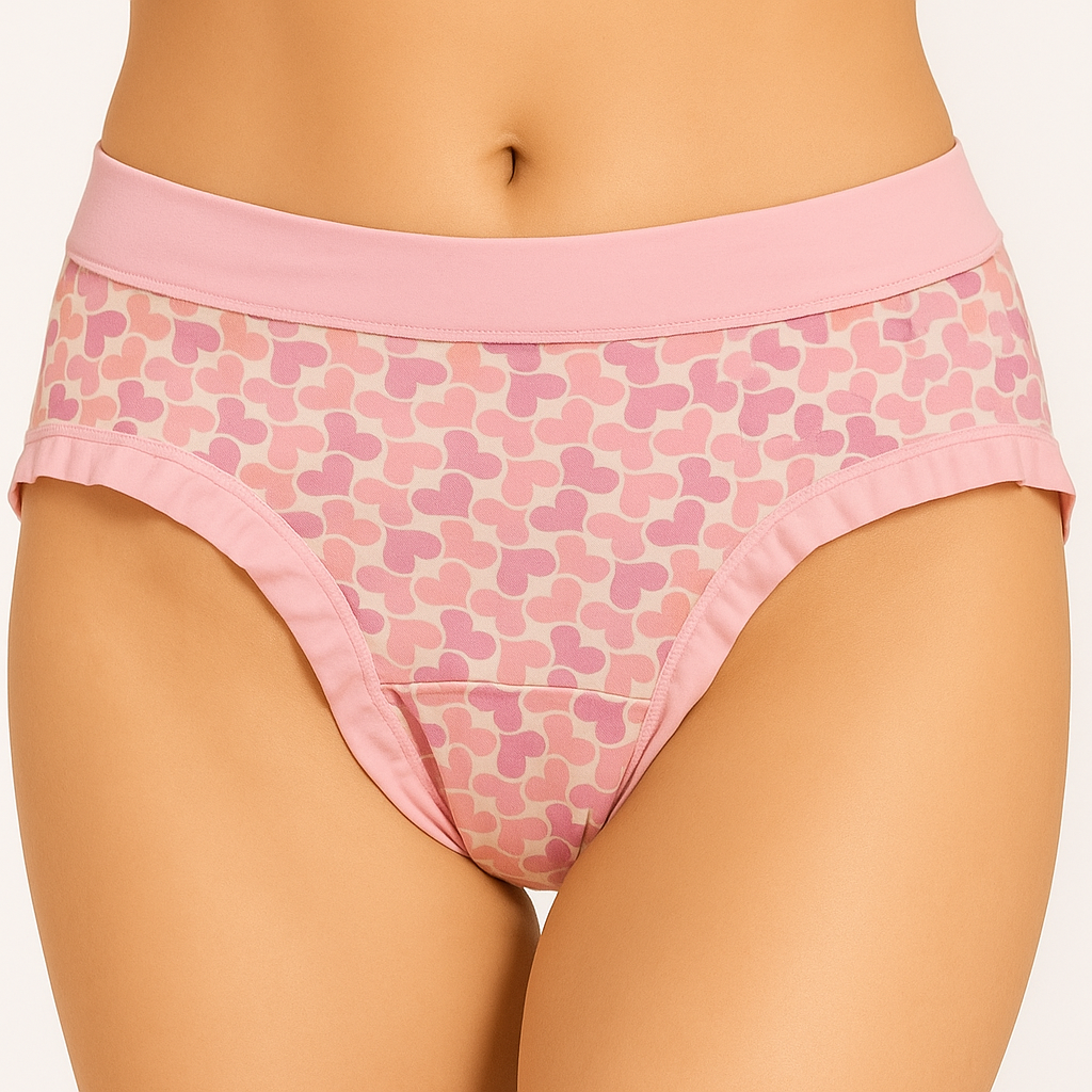 Daily use printed panty hight raise L-4XL for girls and women