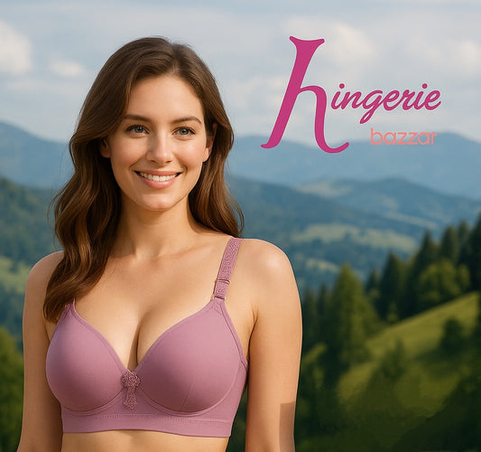 Soft padded wirefree back closure full coverage bra for girls and women