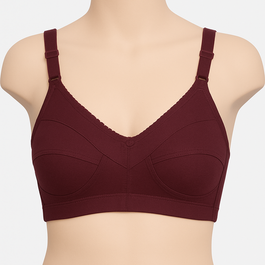 C Cup daily wear non padded wide belt wide strap non padded wirefree back closure single cloth for girls and women