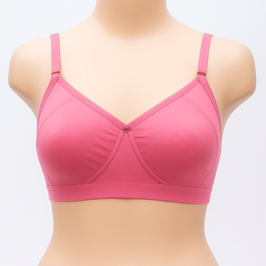 C Cup Daily wear double cloth Mould cup non padded wirefree back closure bra for girls and women