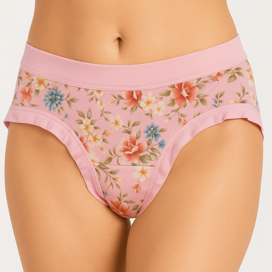 Daily use printed panty hight raise L-4XL for girls and women