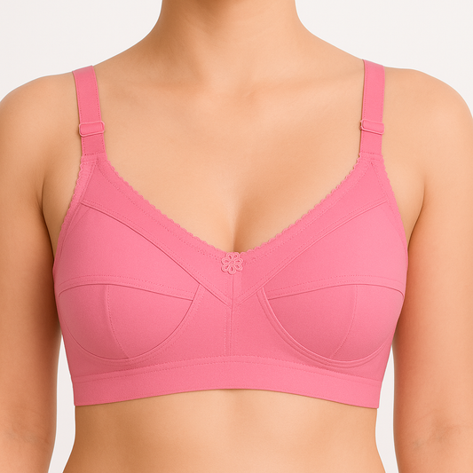 C Cup daily wear non padded wide belt wide strap non padded wirefree back closure single cloth for girls and women