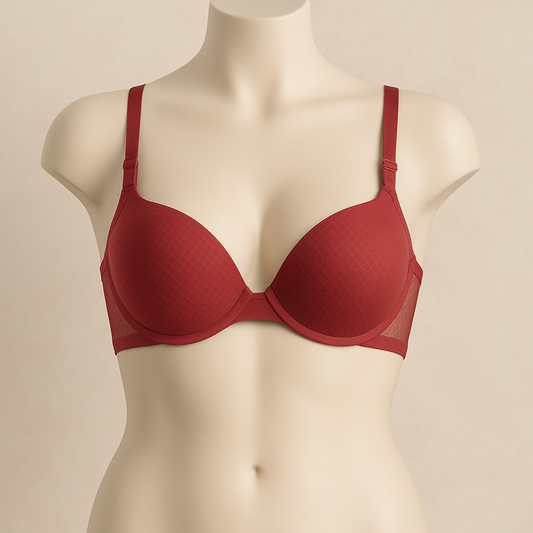 Soft padded wirefree back closure net cloth bra seamless cup daily for girls and women