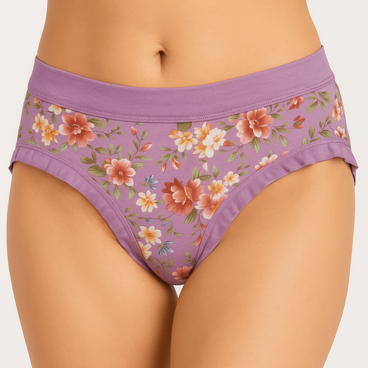 Daily use printed panty hight raise L-4XL for girls and women