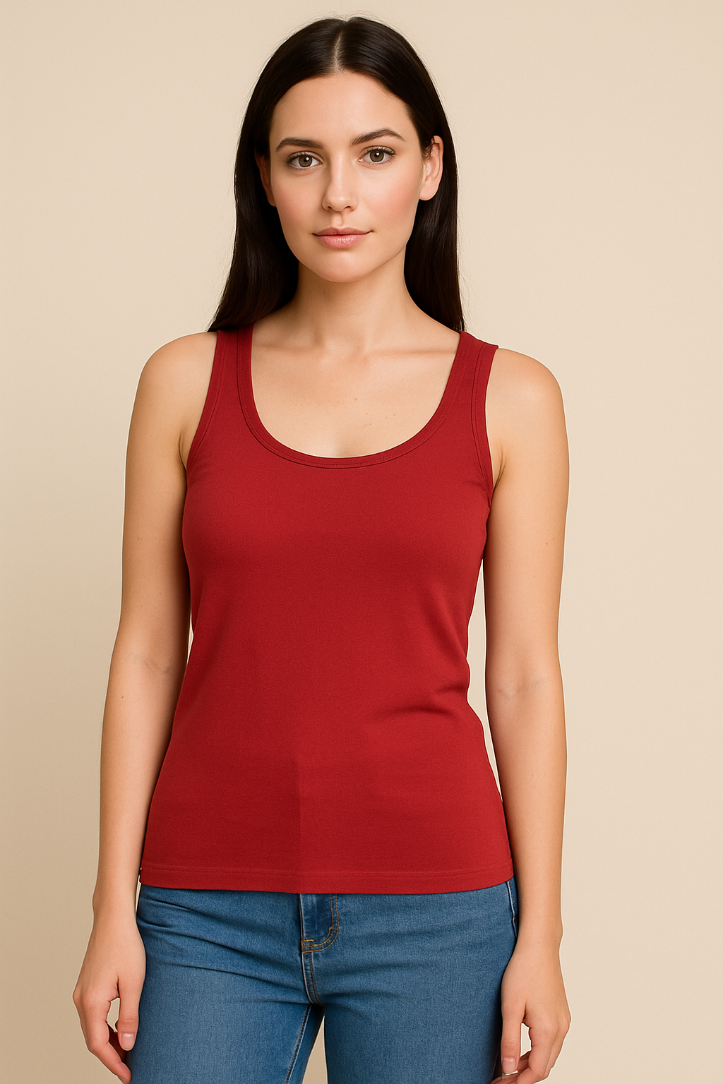 Classic maroon Cotton Tank Top for Women summer essentials camisole
