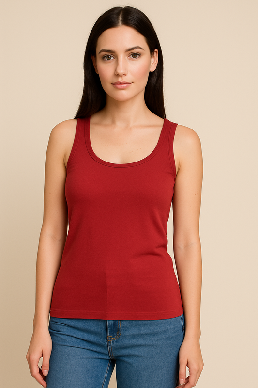 Classic maroon Cotton Tank Top for Women summer essentials camisole