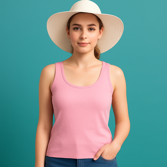 Classic baby pink tank top for girls and women summer essentials camisole