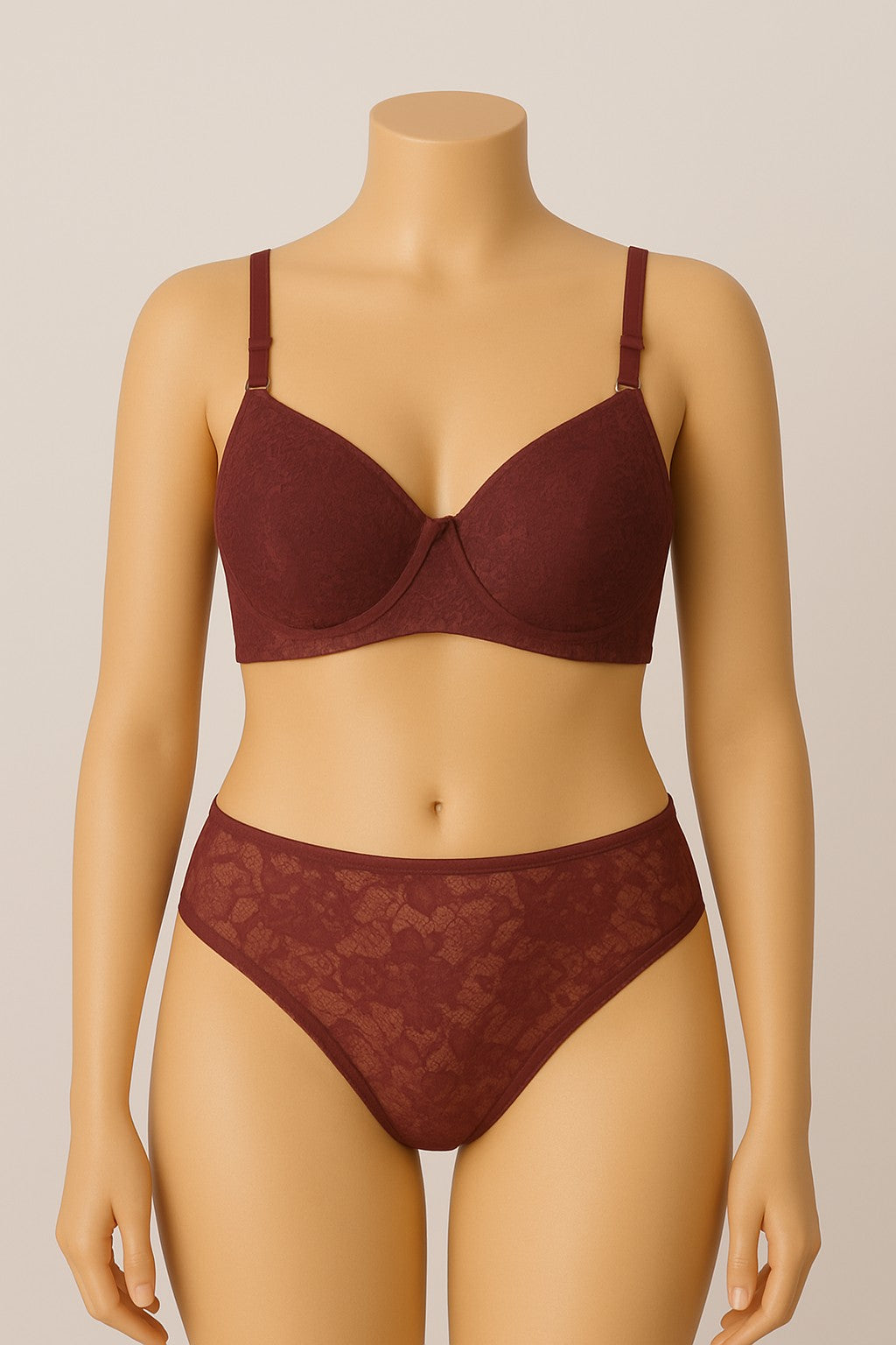 Lingerie set with Soft padded seamless wirefree removable straps daily wear bridal fancy bra and full net matching panty for girls and women&nbsp;