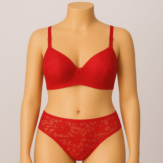 Lingerie set with Soft padded seamless wirefree removable straps daily wear bridal fancy bra and full net matching panty for girls and women&nbsp;