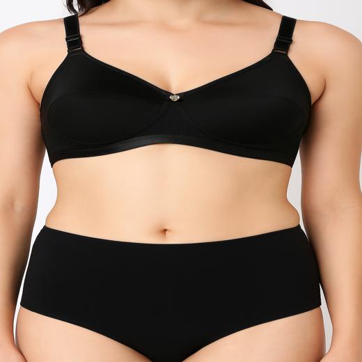 Lingerie set daily use foam bra with cotton plain panty for girls and women